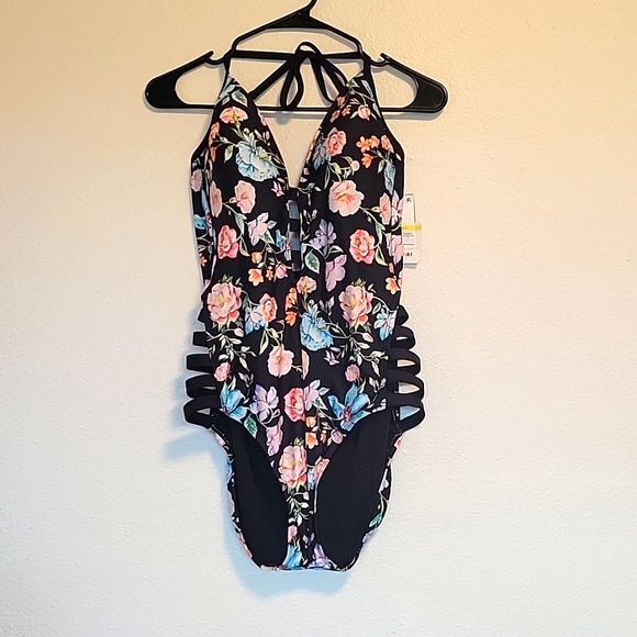 Floral Strapy Bathing Suit - Picture 2 of 10